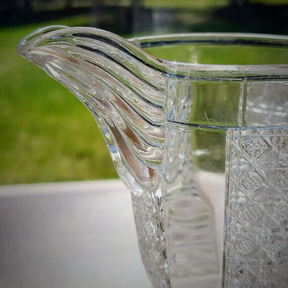 Antique EAPG Glass Creamer George Duncan & Sons Paneled Cane c.1880s USA Made - Picture 6 of 8